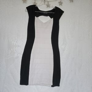 Express Size 8 Bodycon Hourglass Dress Colorblock Paneled Minimalist Preppy